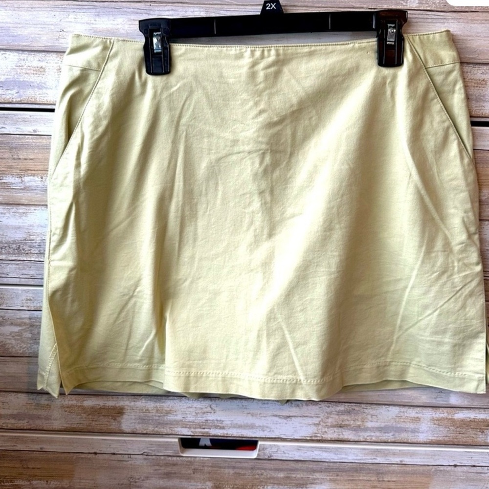💛 Adidas Golf Stretch Skort Size 14 Pale Yellow Athletic Golf Tennis